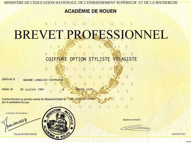 Brevet pro coiffure